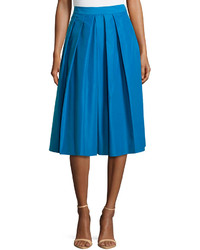 Catherine Malandrino Catherine Ronnie Pleated A Line Midi Skirt Azure Blue