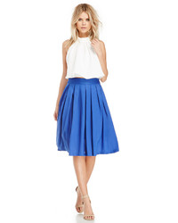 Dailylook A Line Pleated Midi Skirt In Royal Blue Xs L