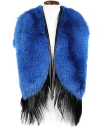 Fearfur Electric Butterfly Blue And Black Swedish Fur Stole