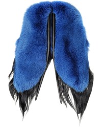 Fearfur Electric Butterfly Blue And Black Swedish Fur Stole