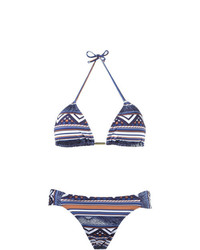 BRIGITTE Geometric Print Triangle Top Bikini Set