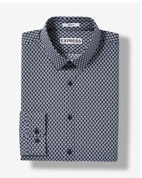 Express Slim Fit Geometric Dot Cotton Dress Shirt