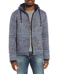 Blue Geometric Fleece Hoodie