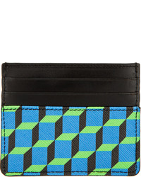 Pierre Hardy Blue Green Leather Cube Print Card Holder