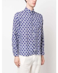 PENINSULA SWIMWEA R Geometric Print Linen Shirt