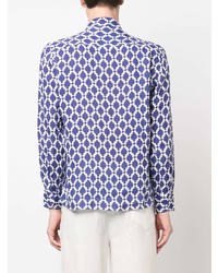 PENINSULA SWIMWEA R Geometric Print Linen Shirt