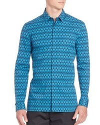 Versace Collection Geometric Print Casual Button Down Shirt