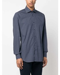 Barba Geometric Print Long Sleeve Shirt