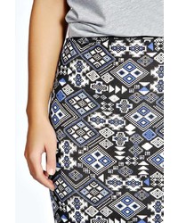 Boohoo Amy Aztec Printed Midi Skirt
