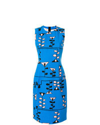 Blue Geometric Sheath Dress