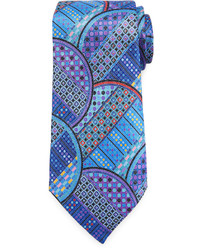 Blue Geometric Silk Tie