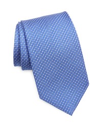 David Donahue Geometric Silk X Long Tie In Blue At Nordstrom