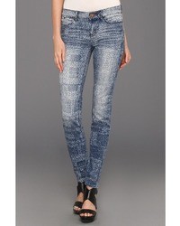 Dittos Ditto Dawn Mid Rie Skinny In Dicharge Patchwork Jean