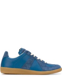 Blue Geometric Suede Sneakers