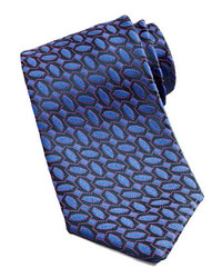 Charvet Geometric Print Silk Tie Bluepink
