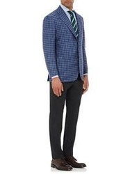 Kiton Checked Two Button Sportcoat Blue