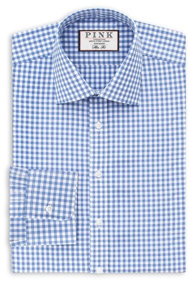 thomas pink slim fit dress shirt