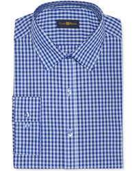 Club Room Estate Wrinkle Resistant Two Blue Small Gingham Dress Shirt