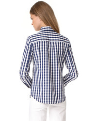 Milly Gingham Button Down Shirt
