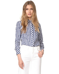 Milly Gingham Button Down Shirt