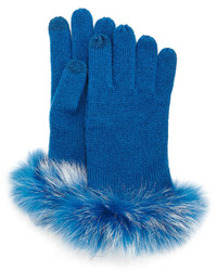 Neiman Marcus Tech Gloves W Fur Cuff