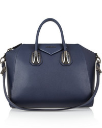 Givenchy Medium Antigona Bag In Navy Leather