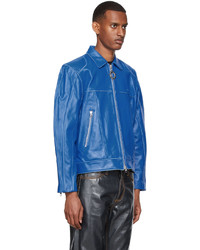 Eytys Blue Mason Leather Jacket