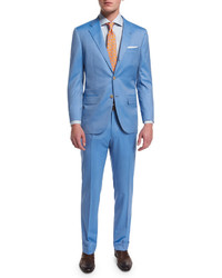 Blue Herringbone Suit
