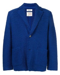 Blue Herringbone Tweed Blazer
