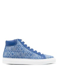 Moschino Logo Jacquard High Top Sneakers