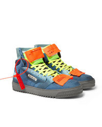 Off-White Off Court Suede Leather And Canvas High Top Sneakers
