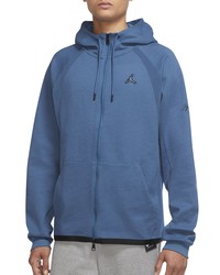 Jordan Essentials Knit Hooded Warmup Jacket In Dark Marina Blue At Nordstrom