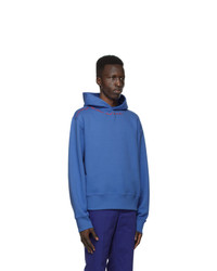 SSENSE WORKS Jeremy O Harris Blue Cursive Text Hoodie