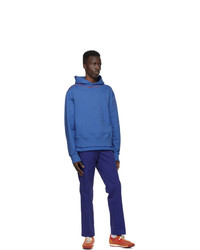 SSENSE WORKS Jeremy O Harris Blue Cursive Text Hoodie