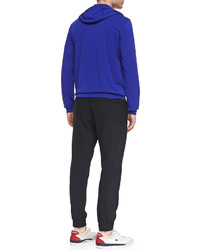 Theory Stretch Cotton Hoodie Royal Blue