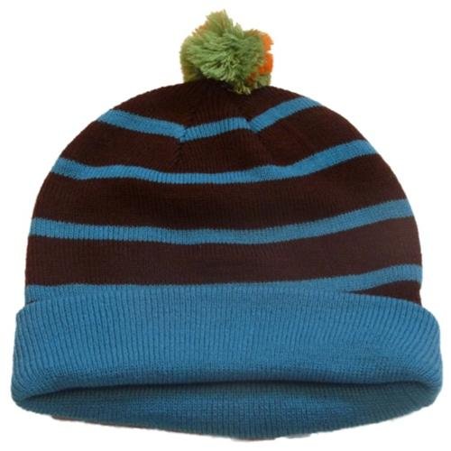 hat pom vince pom Stocking Colorful Hat Boys Beanie Knit Blue Pom Pom Cap Striped Brown