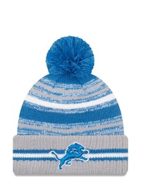 New Era Bluegray Detroit Lions 2021 Nfl Sideline Sport Official Pom Cuffed Knit Hat At Nordstrom