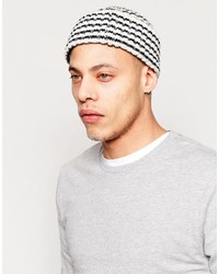 Asos Brand Striped Beanie With Deep Turn Up