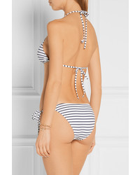 Melissa Odabash Key West Striped Triangle Bikini Navy