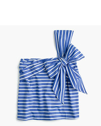 J.Crew One Shoulder Bow Top In Stripe