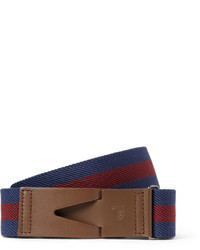 Tod's 35cm Leather Trimmed Striped Canvas Belt
