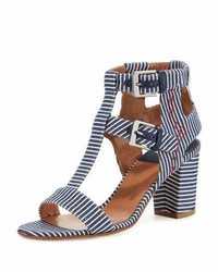 Laurence Dacade Helie Striped Canvas Sandal Navy