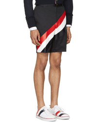 Thom Browne Navy Diagonal Stripe Unconstructed Chino Shorts