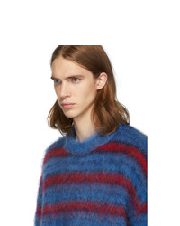 Marni Blue And Red Mohair Sweater