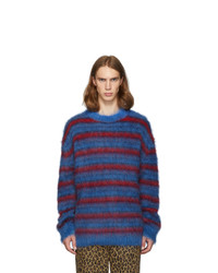 Marni Blue And Red Mohair Sweater