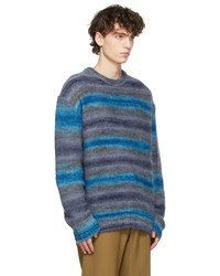 Wooyoungmi Blue Mohair Striped Sweater