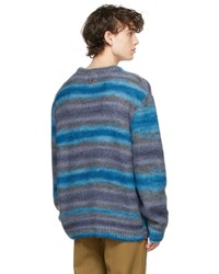 Wooyoungmi Blue Mohair Striped Sweater