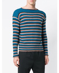 Prada Crew Neck Striped Sweater