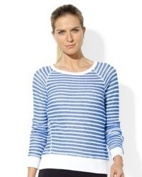 Lauren Ralph Lauren Raglan Sleeve Striped Sweatshirt