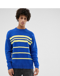 Collusion Relaxed Fit Stripe Jumper In Blue